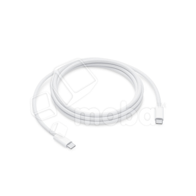 Кабель Type-C - Type-C для iPhone 15/15 Plus/15 Pro/15 Pro Max/16/16 Plus/16 Pro/16 Pro Max (60W, PD, оплетка нейлон, тех.упак.) Белый