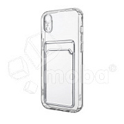 Чехол-накладка для iPhone Xr (с защитой камеры, карманом для карт, прозрачный)