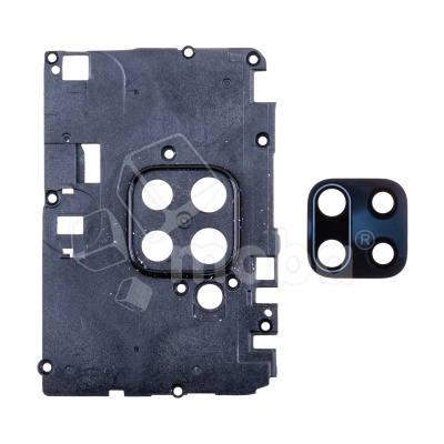 Стекло камеры для Xiaomi Redmi Note 9 (M2003J15SC/M2003J15SG) в сборе с рамкой Черный