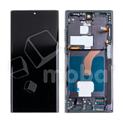 Дисплей для Samsung Galaxy S22 Ultra (S908B/S9080) модуль с рамкой Черный - (Soft OLED, 120 Гц) (Full Size)